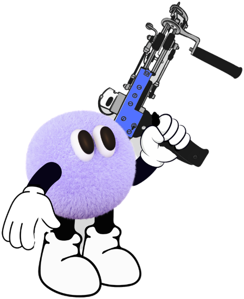 La mascotte Mooderato et son tufting gun